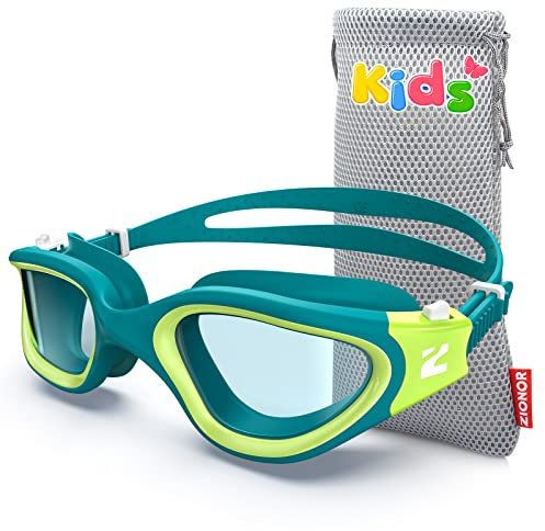 ZIONOR G1MINI Gafas de natación para niñas y niños, polarizadas/no polarizadas, cómodas, antiniebla, protección ultravioleta (años 3-14)