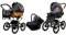 BabyLux Kinderwagen 3in1 mit Autositz für Kleinkinder – Kinderwagen für Neugeborene und Kleinkinder –– Baby Neugeborenen Kinderwagen – 59x105x125cm – Max 15kg – Garden Flowers Gold Frame