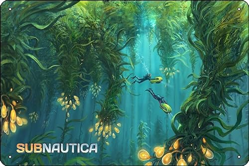 Subnautica Kelp Forest Concept Art Poster 20,3 x 30,5 cm, lustiges Metall-Blechschild, Spielzimmer, Männerhöhle, Wanddekoration