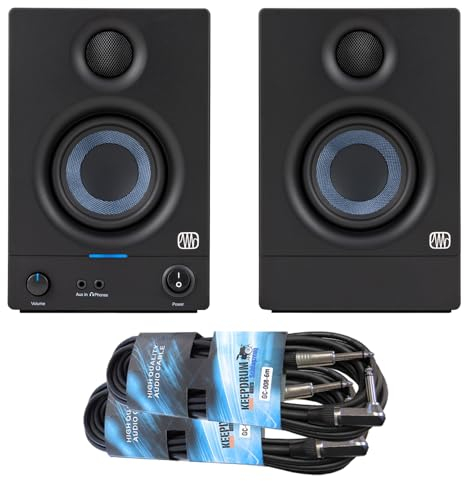 Presonus Eris 3.5 Aktive Studio Monitor-Boxen Lautsprecher 2nd Gen + keepdrum Klinkenkabel