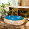 SONAXO Lavabo in Resina, Lavabo da Incasso Vintage Ovale in Pietra Naturale Contenitore in Ceramica Lavabo Antispruzzo per Hotel per Bagno (F)