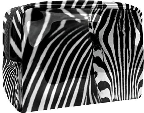 Bueatiful Zebra Kosmetiktasche für Damen, Reise-Kulturbeutel, groß, PVC, praktische Tasche, Organizer mit Reißverschluss, multi, 18.5x7.5x13cm/7.3x3x5.1in, Kulturbeutel