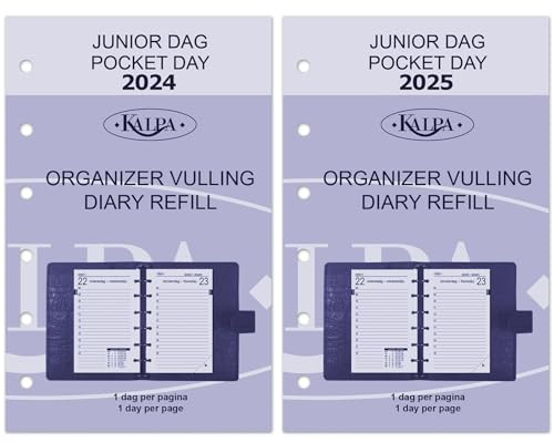 Kalpa 6 Ringbuch Agenda Nachfüllen Personal Organizer Terminplaner Einlage Kalendereinlage,2025, B7 Taschen, 1 Tag auf 1 Seite