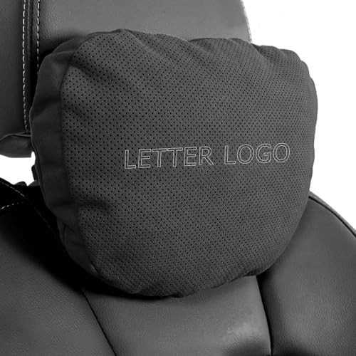 Antreecity für Tesla Kopfstützenkissen, Auto Nackenkissen Kopfstützenkissen für Model Y Model S Model X Model 3 Zubehör, Wildleder Autositzkissen zur Nackenstütze,Zubehör für Autositze (2PC, Schwarz)