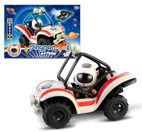 Pinypon Action - Mini Buggy, Space Explorer Sportwagen, 1 Astronaut-Puppe und Spielzubehör, Spielzeug für Jungen und Mädchen ab 4 Jahren, FAMOSA (PNC54000)