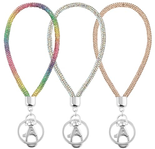 Teaaha 3 Stück Schlüsselanhänger Glitzer, Handykette Glitzer Strass Handyband, Glitzernder Schlüsselanhänger für Damen für Valentinstag, Muttertag, Halloween, Geburtstagsgeschenke