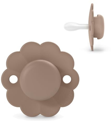 Suavinex, Schnuller für Babys 6/18 Monate, Runder Schnuller mit physiologischem Silikonsauger SX Pro, Symmetrisch, Superweich und Flexibel, respektiert die orale Entwicklung, Wonder Raw Umber