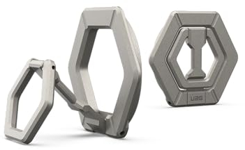 URBAN ARMOR GEAR Magnetring/Halterung/Ständer für magnetische Hüllen [360 Grad drehbar, Aufstellung im Hoch- und Querformat, Starke Magneten] Titan