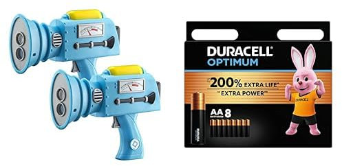KIDdesigns MS-174 Minions Laser Tag Blaster + Duracell Optimum Batterien AA, 8 Stück, bis zu 200% zusätzliche Lebensdauer oder extra Power