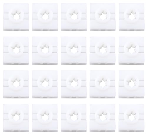 Be In Your Mind 20Pcs Plastic Side Sill Square Retaining Clips Side Skirt Clips Compatible with Smart Fortwo 451 and Compatible with Audi New A4L B9 White