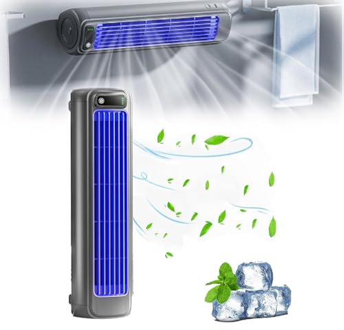Outfany Cooling Ace, Libiyi Cooling Ace, Relaxix Cooling Ace Klimagerät, Shirem Cooling Ace, Tragbares Klimagerät Kühlventilator Leise mit 3 Geschwindigkeiten, Tragbare Desktop-Turmlüfter (Grau)