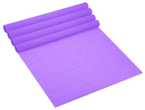 PATIKIL Rollo de Papel de Crepé de 8.2 pies, 4 Rollos de 20 de Ancho de Papel Suave para Manualidades, Hacer Flores, Envolver, Decoración de Fiestas de Cumpleaños, Color Lila Claro
