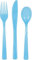 HITHIKA 18 Pcs Heavy Duty Clear Cutlery Set Washable Reusable [ 6 Spoons, 6 Forks, 6 Knives Set ] Ideal for Party | Kid's Parties | Buffets | Picnics | BBQ's | Weddings | Camping (Blue)