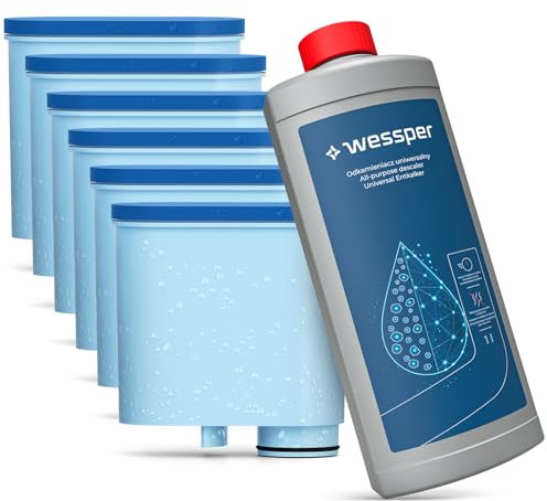 Wessper 6er Pack Wasserfilter ersatz von Philips AquaClean CA6903/10 CA6903/22 CA6903 Kalkfilter, Aqua Clean Filterpatrone für Saeco und Philips Kaffeevollautomaten und Entkalker 1l