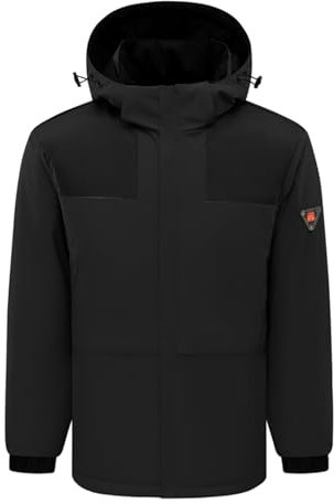 RLEHJN Beheizbare Jacke für Herren Damen, Ski-Jacken für Damen Zweifach Geregelte 4-Zonen-Wärme, Beheizbare Jacke mit Kapuze, Beheizbare Weste, Winter Outdoorjacke für Wandern Fahrrad Camping