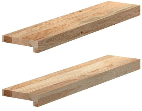 vidaXL Fensterbänke 2 Stk. Unbehandelt 70x15x2 cm Massivholz Eiche, Fensterbrett, Holz Treppenstufe, Holz Fensterbrett, Fensterbank Eichenholz