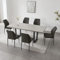 jiexi Esstisch Mit 4-8 Stühlen Set, Esszimmertisch Ausziehbar, Tisch Esszimmer, Essgruppe Mit 4-8 Stühle, MDF-Platten Holztisch Geeignet Für Wohnzimmer, Küche(130-170cm Tisch + 6 Schwarze Stühle)