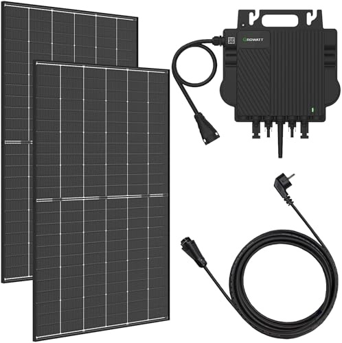 Balkonkraftwerk 940Wp mit Trina Vertex S+ 470W Glas-Glas-Modulen, Growatt NEO 800W Microwechselrichter, TÜV geprüft, steckerfertig, WIFI, hoher Wirkungsgrad