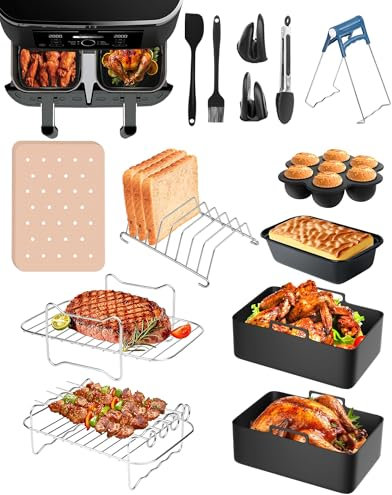 14 pezzi friggitrice ad aria calda accessori Airfryer per Ninja Foodi AF300EU AF400EU AF451EU, accessori AF400 Dual Zone Airfryer accessori per Innsky Princess Emerio 7,6L-9,5L Air Fryer Accessories