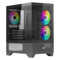 Nuwo Clash CK100 Case PC Gaming Micro-ATX - Mini Tour 3 Ventilateurs ARGB 120 mm - Panneau Avant et latéral en Verre panoramique sans Cadre, Noir