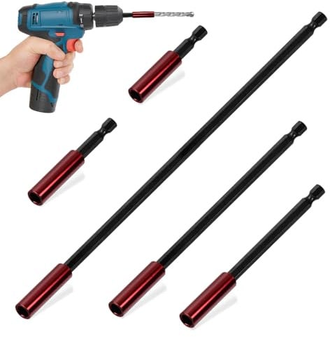 Zuxbolf 5 Stück Magnetischer Bithalter 50/60/100/150/300mm Bithalter | Magnetisch Halterung Magnetisch Bit Verlängerung mit 1/4-Zoll Sechskantschaft für Bohrmaschine Und Schraubendreher