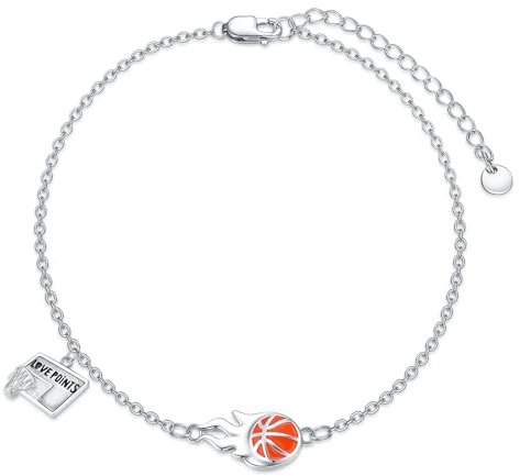 ROMANTICWORK Sport Armbänder 925 Sterling Silber Fußball Basketball Softball Armbänder Schmuck für Damen Sport Geschenke