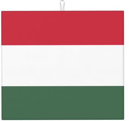 Saugfähige Matte für die Küche, stilvolles Flaggen-Design von Ungarn, faltbar, rutschfest, mit Ring zum Aufhängen
