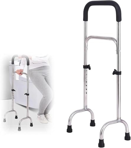 SAYEYBU Gehstock FüR Senioren, Multifunktionales Stehhilfegestell, Verstellbarer Vierbein-StäNder Mit Breiter Basis, Stabile Gehhilfe Aus Edelstahl,Standard Version