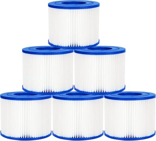 ZQEJEFD Filter VI für Pool, 6 Stück Filterkartusche für Pool Typ VI, Filterkartuschen Pool, Filterpatrone VI für Whirlpool Filter, Vegas, Monaco, Palm Springs Pool Filter Ersetzt für 58323