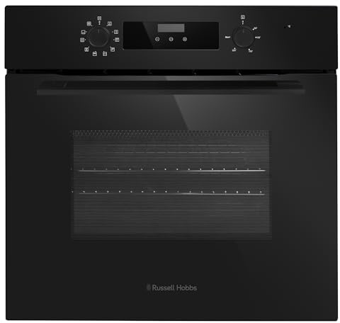 Russell Hobbs Built-in Electric Oven 70L in Matte Black with 10 Functions, Double-Glazed Door & Dial Controls, A Energy Rating, Grill Function, LED Clock & Timer, Easy-Clean Interior, RHEO7009MB
