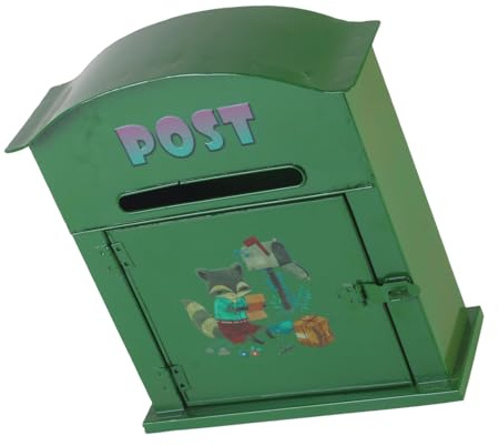 Rostbeständiger Briefkasten aus Eisen für den Außenbereich mit sicherem Schloss, dekorative grüne Füchse für die Wandmontage auf der Gartenveranda mit sicheren dekorativen grünen Füchsen für die auf