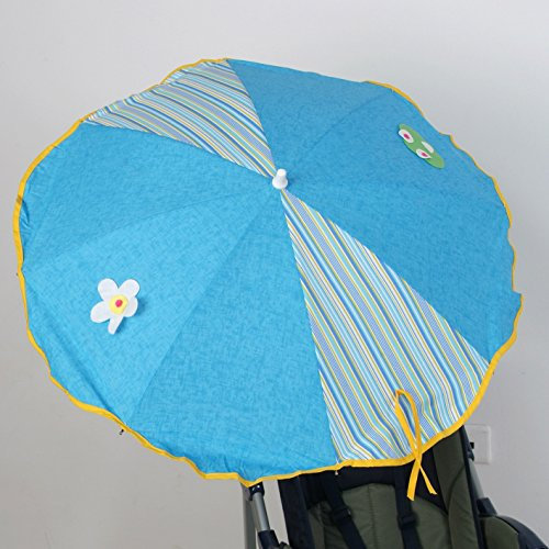 Sombrilla para silla de paseo + flexo universal. Parasol rana celeste