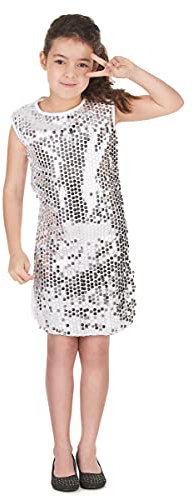 DEGUISE TOI Disco Pailletten-Kostüm für Mädchen - Grau, Silber