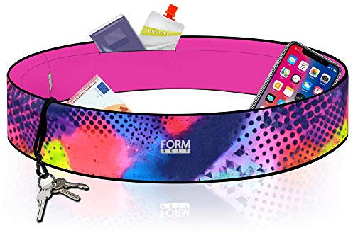 Formbelt® Laufgürtel für Handy Smartphone iPhone 12 X XS XR 11SE 2020 7+ Plus Samsung Galaxy S10 Edge Huawei Mate Pro Hüfttasche für Sport Fitness Laufen Bauchtasche zum Laufen (Brazil, M)
