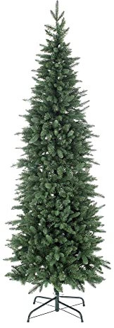 Milo srl Albero di Natale Pino Slim Cernera Verde Realistico 210 Cm Super Folto Natalizio in Polipropilene (210 cm)