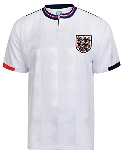England 1989 Retro Football Shirt white Large Polyester