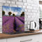 murando Spritzschutz Glas für Küche 60x60 cm Küchenrückwand Küchenspritzschutz Fliesenschutz Glasbild Dekoglas Küchenspiegel Glasrückwand Blumen Lavendel Provence - c-B-0520-aq-a