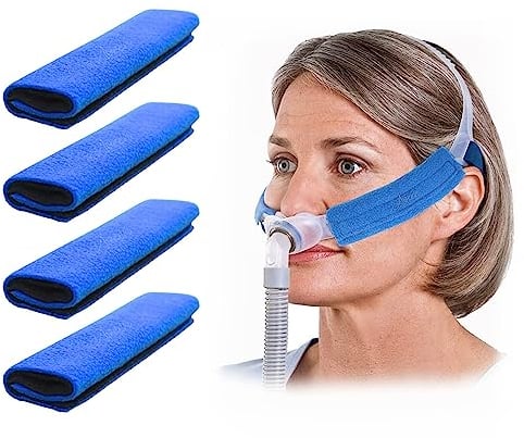 AVEEN 4er-Pack CPAP-Gurtpolster – CPAP Komfortpolster, Gesichtspolster – Weiche, atmungsaktive Polster zur Druckentlastung – Schutz vor Hautirritationen – Waschbares, langlebiges CPAP-Zubehör