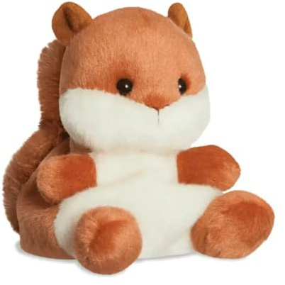 Aurora, 61352, Palm Pals Nibbles Eichhörnchen, 13cm, Plüschtier, Braun & Beige