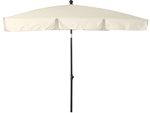 GARDENIA Ombrellone da Giardino 3 metri diametro a Palo Decentrato, in Alluminio Struttura Marrone Telo Ecrù