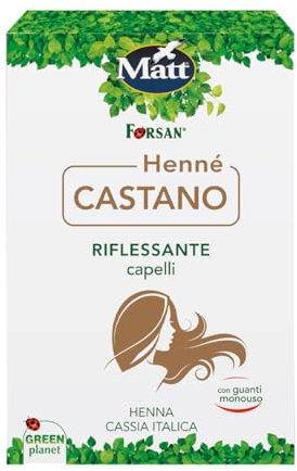 Matt, Henna, alisador de cabello a base de henna y casia italica, 100% natural, fortalece el cabello, útil para cubrir canas, 2 paquetes de 50 g