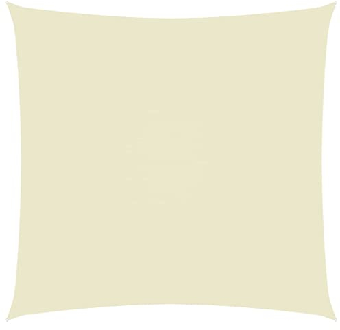 vidaXL Sonnensegel Wasserfest Sonnenschutz Windschutz Sonnendach UV Schutz Garten Terrasse Balkon Oxford-Gewebe Quadratisch 6x6m Creme