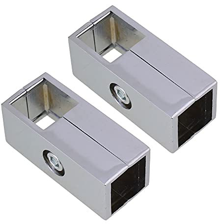 Yibuy 2 unids aleación de aluminio 2 vías abrazadera tubo conector para 1 tubo cuadrado