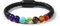 FANCIME Herren Echt Leder Armband 7 Chakra Perlen Geflochtene mit Magnet Verschluss Schmuck Geschenk für Männer Junge - Länge 21 cm