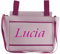 Bolso talega Lactancia Personalizado, Bolso Polipiel con Nombre Bordado, Talega para Carro Silla de Paseo Universal (Rosa)