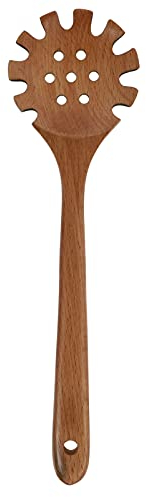BESTonZON Spaghettilöffel Holz Nudellöffel Pastalöffel: Hitzebeständiger Nudelkelle Pasta Löffel Spaghettiheber Nudeln Pasta Schöpflöffel Holzlöffel für Spätzle Spaghettisieb Küchenhelfer