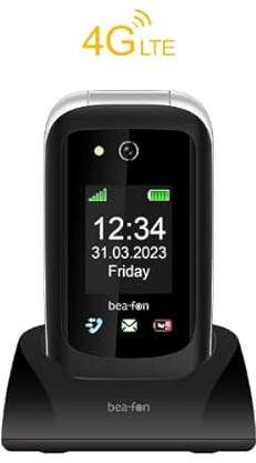 Beafon, SL720i, Silver Line, Klapphandy, 4G, Tastentelefon, Seniorenhandy mit Notruftaste und Sicherheitszone, XXL 2,8 (7,11cm) Farbdisplay, Hörgerätekompatibel (T4/M4), 4G, schwarz