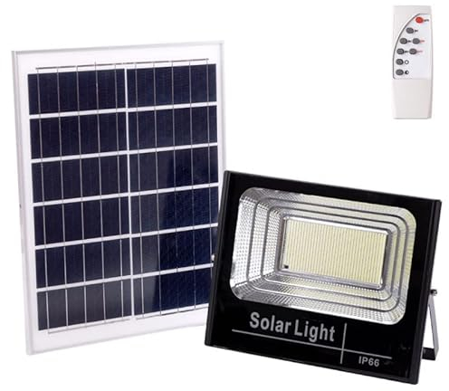 Proyector LED Solar 200W 6500K Panel: 6V/20W Batería: 3,2V/15000MaH Control Remoto [HO-SOLARFL-200W-01] | Greenice