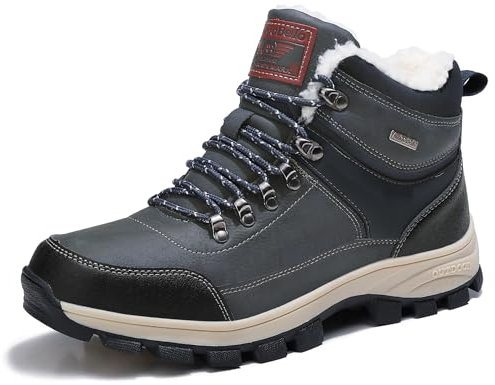 ARRIGO BELLO Uomo Stivali da Neve Invernali Scarpe Allineato Pelliccia Caloroso Caviglia Piatto Stivaletti Sportive Boots Escursionismo 41-46 (T Blu, Numeric_45)