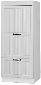 Vicco Mikrowellenschrank Fame-Line, Küchenregal für die Mikrowelle, Weiß Landhaus/Weiß, 60 cm